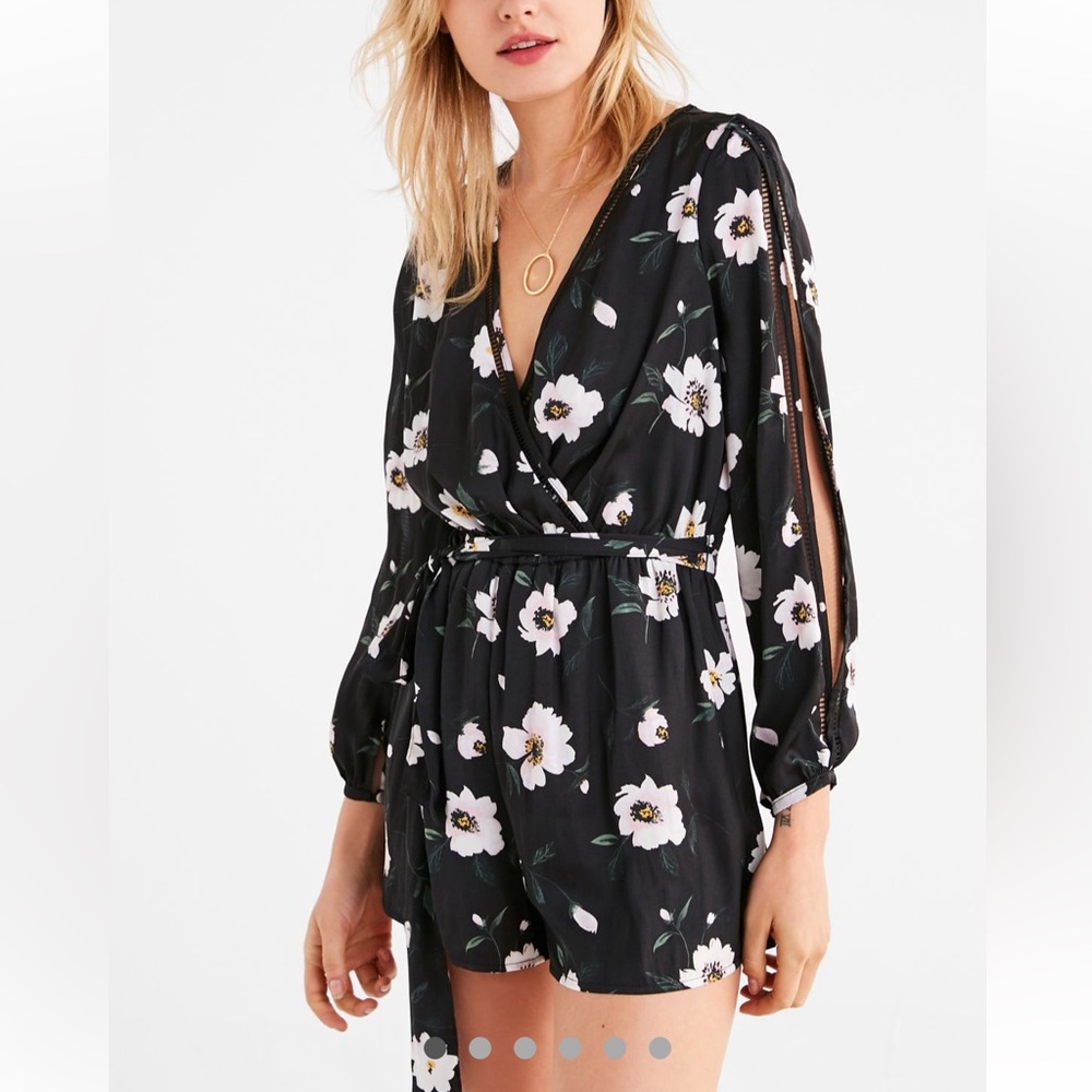 Urban Outfitters Sugar Magnolia Wrap Romper